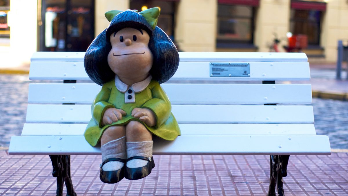 Escultura de Mafalda en San Telmo, Argentina