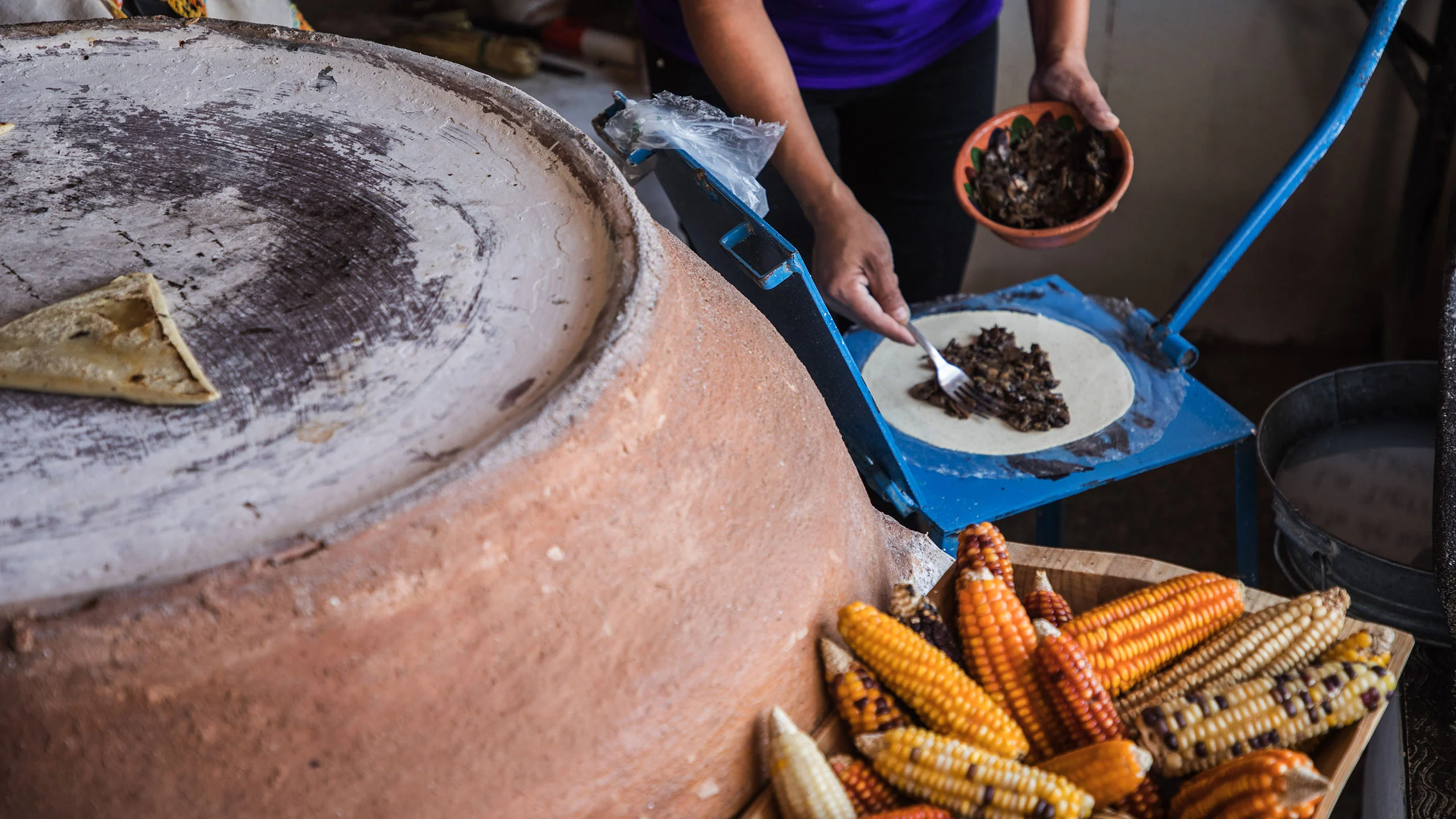 Esta mujer es guardiana del maíz criollo en su restaurante en Oaxaca