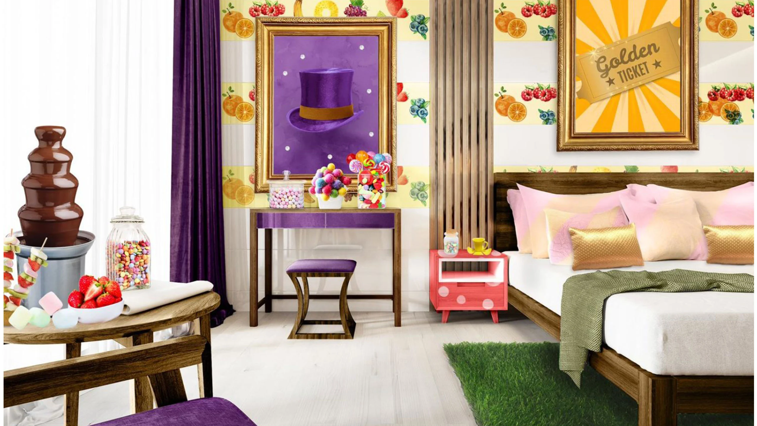 Un hotel dedicado por entero al chocolate acaba de abrir una suite inspirada en Willy Wonka que tienes que probar