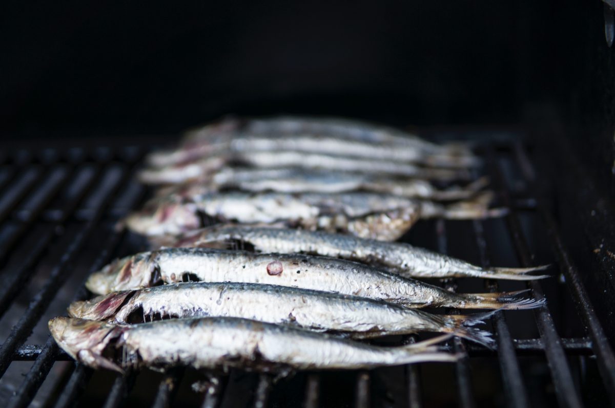 Comida Portugal, sardinas asadas