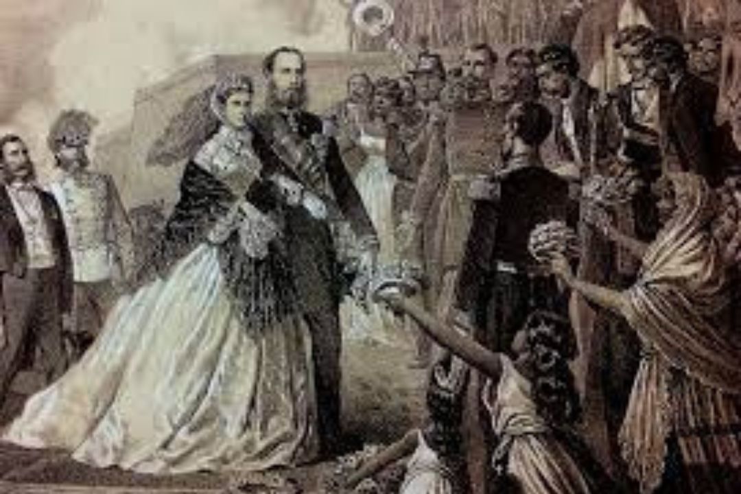 Maximiliano y Carlota a su llegada al puerto de Veracruz